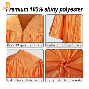 Vestidos y gorras <span class=keywords><strong>de</strong></span> graduación naranja brillante para adultos <span class=keywords><strong>de</strong></span> alta calidad - Product Image 5