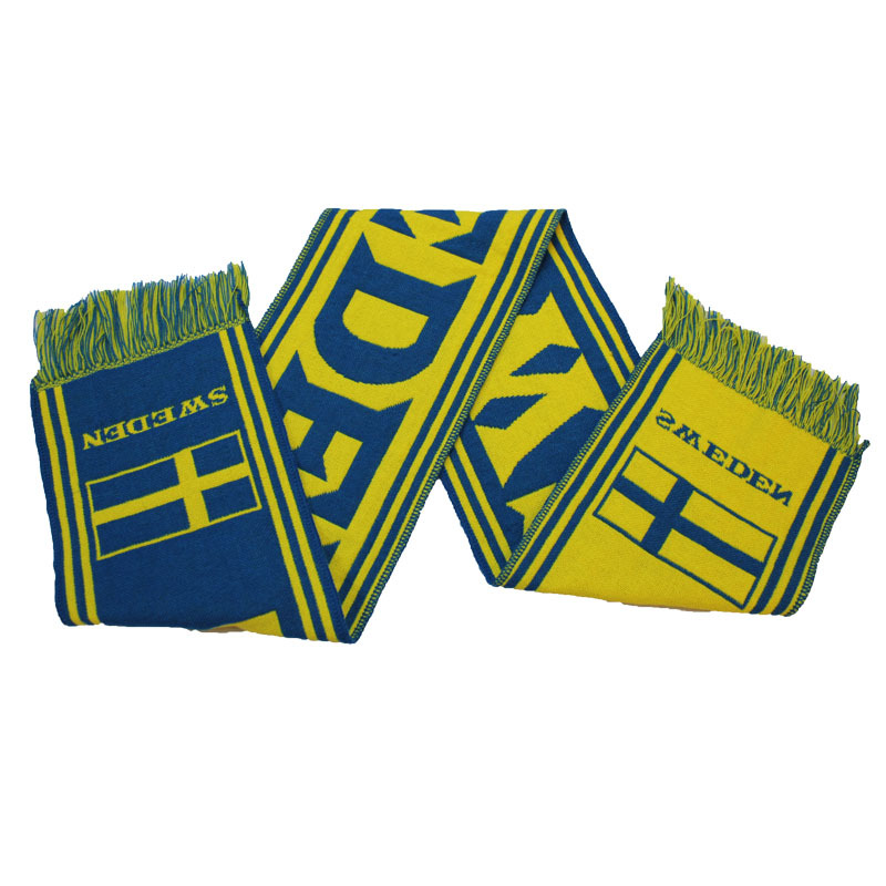 Рекламный вязаный шарф из полиакрила, жаккардовый шарф для футбольных фанатов на заказ