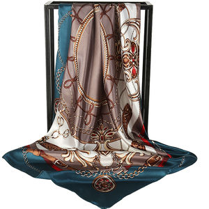 Lusso su misura: sciarpa quadrata <span class=keywords><strong>verde</strong></span> con stampa floreale morbida, sciarpe di <span class=keywords><strong>seta</strong></span> in poliestere traspirante per progetti personali o OEM - Product Image 6