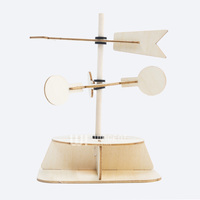 Estación Meteorológica de Madera DIY, Kit de Ciencia Educativo STEM, Indicador de Velocidad y Dirección del Viento, Anemómetro, Brújula, Regalo