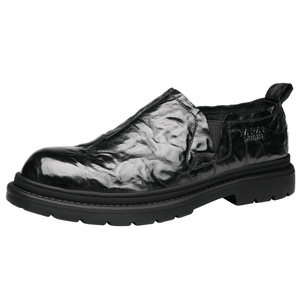 Fapal Men's Genuine Leather Loafers Slip-On Low Heel <b>Rubber</b> Outsole British Style Casual Shoes - Product Image 5