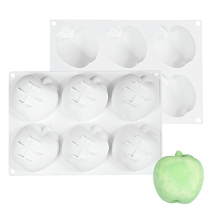 Molde de silicona 3D con forma de manzana de 6 cavidades para helados, chocolate, mousse, pasteles y repostería para panadería - Product Image 6