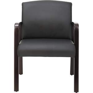 Silla de Recepción Alera ALE Serie Lounge en Color Espresso/Cuero Negro para Oficina, Sala de Estar u Hospital, Fabricada en Metal Resistente, Hierro y PU - Product Image 3