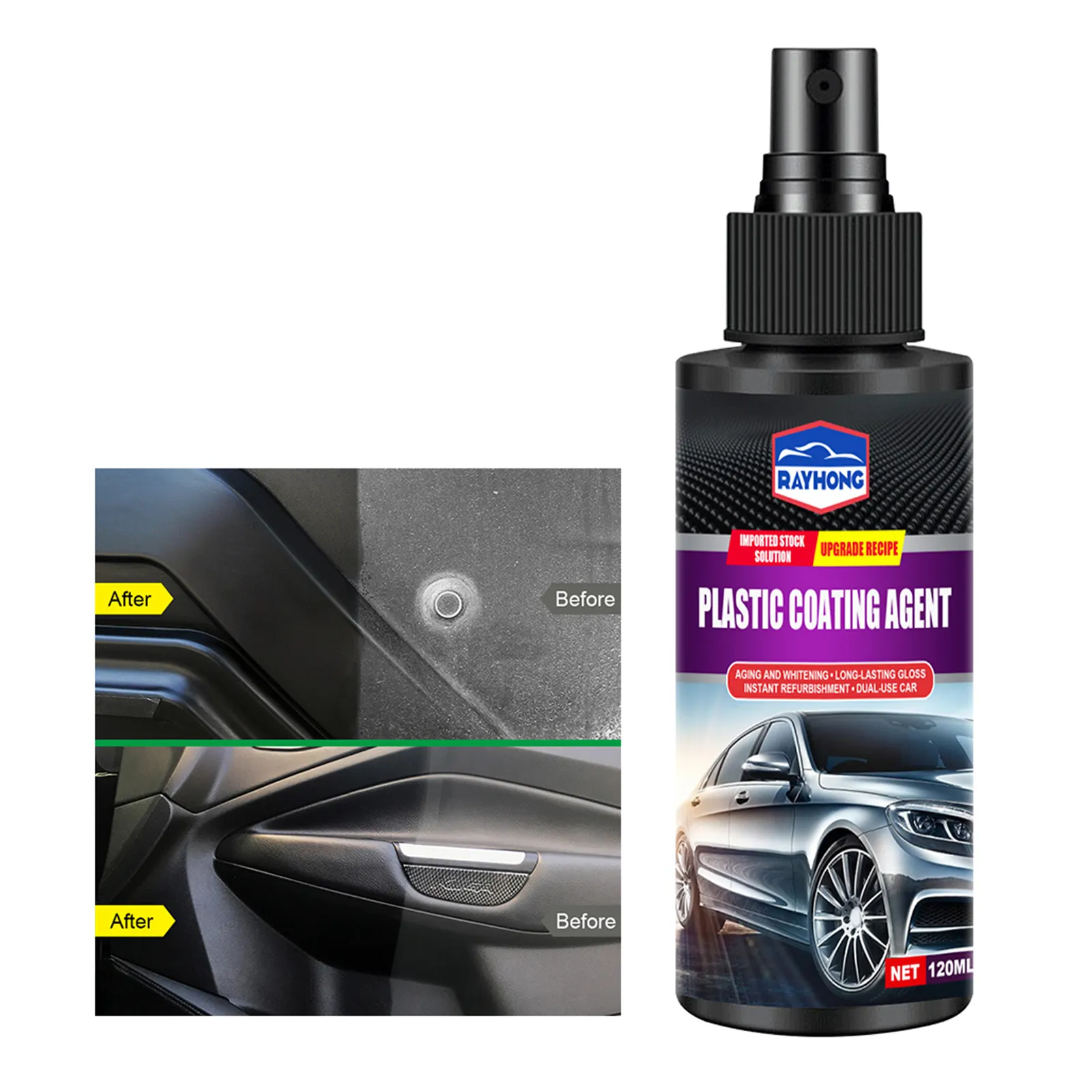 Jsz Plastic Onderdelen Loopvlakvernieuwing Middel Wax Instrument Panel Auto Interieur Auto Plastic Gerenoveerd Coating Auto Licht Cleaner 120Ml