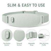 Ceinture de massage chauffante vibrante rechargeable verte avec 5 modes, 2 niveaux de chaleur, batterie 3000 mAh, chargement Type-C pour la taille