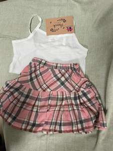 Новый стиль, 2025 летний детский комплект из 2 предметов, свитер, плиссированная юбка с принтом - Product Image 4