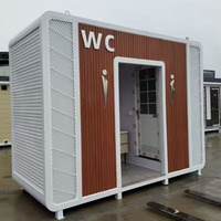 Douche extérieure à bas prix, toilettes portables modernes et salle de douche préfabriquée, toilettes publiques mobiles, toilettes extérieures en acier