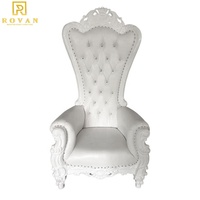 Royal Roi et reine or et blanc haut dos chaise de trône pour chaises de mariage