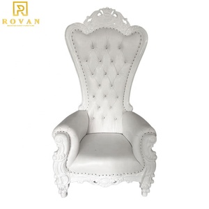 Reale Re e la regina oro e bianco schienale alto trono sedie sedia per la cerimonia nuziale - Product Image 4