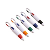 Logo personnalisé d'usine 4 couleurs stylo mousqueton portable multi couleur noir rouge bleu vert stylo à bille personnalisation
