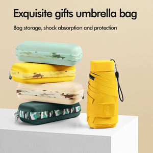 Exquisito Mini paraguas de bolsillo con pegamento negro, protección <span class=keywords><strong>UV</strong></span> de 6 pliegues, <span class=keywords><strong>sol</strong></span> y lluvia, doble propósito, ligero y protector - Product Image 3