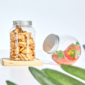 High Volume 1270ML Food Grade PET Jars Biscotto Plastic Container Food Storage Plastic Jars with Screw Lid