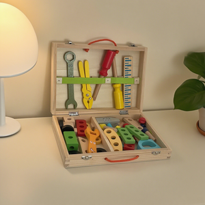 Coffret d'outils en bois pour enfants, jouet de bricolage, coffret d'outils de jardinage pour les enfants de 0 à 7 ans, pour améliorer leur capacité pratique - Product Image 2