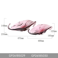 Decoratieve handgeblazen glazen snoepvaas met paarse gradiënt en elegante gekrulde rand voor snacks, sieradenschaal, thuis- en hoteldecoratie