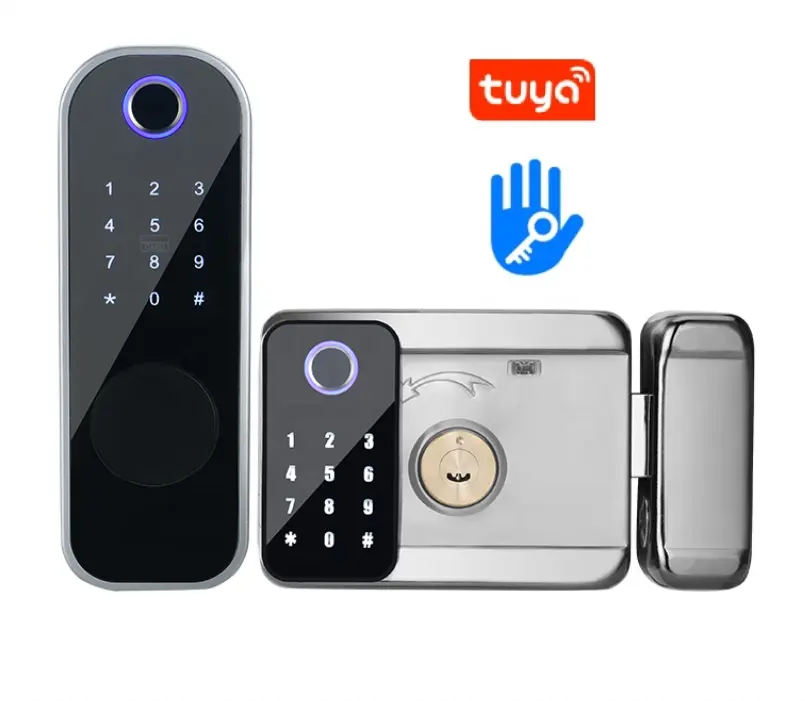 TTlock กลอนประตู Wifi ควบคุมด้วยแอป,ล็อคอัจฉริยะริมประตูรหัสผ่านบัตรลายนิ้วมือไบโอเมตริกซ์อิเล็กทรอนิกส์