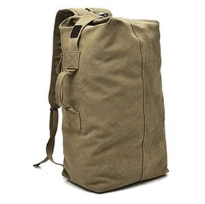 Canvas Duffel Bag <b>Top</b> <b>Load</b> Double Strap Canvas Backpack Tactical Travel Big Size Large Capacity Travel Climbing Bag - Product Image 1