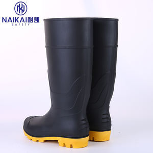 신상 여성용 그린 PVC 레인부츠 고급 웰링턴 부츠 미끄럼 방지 긴 장화 메쉬 고무 아웃도어 낚시 - Product Image 3