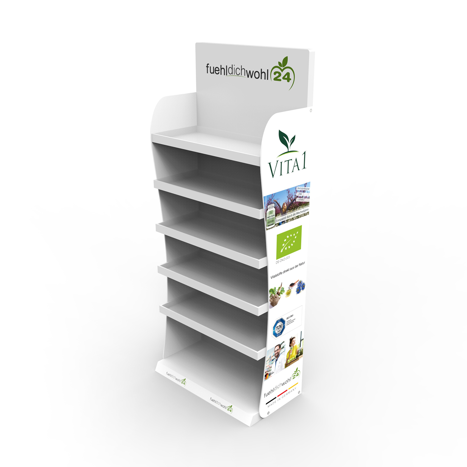 Wooden Floor Display Rack with Customizable Sizes and Recyclable Feature for Supermarket Advertising and Medicine Display — view 4