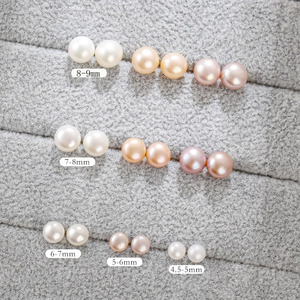 Pendientes de Perlas de Agua Dulce de 4.5-9mm, Multicolores, Planos y Redondos, Joyería para Mujer, Regalo - Product Image 1