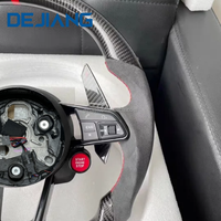 Volant en cuir, simili daim et fibre de carbone personnalisé pour Audi, nouvelle version avec bouton de démarrage, compatible R8 TT RS RS3 456 A4 A6 Q3 Q5 Q7