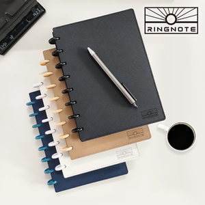 Agenda RINGNOTE A5 in PU di Alta Qualità, Multicolore, Calendario Aziendale 2025, <span class=keywords><strong>Quaderno</strong></span> Estetico con Rilegatura a Disco - Product Image 1