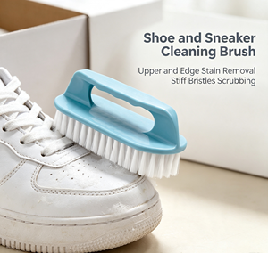 Blue Plastic Cleaning <b>Brush</b> Nylon Bristle Handheld <b>Scrub</b> <b>Brush</b> for Shoes Laundry Bathroom - Product Image 5