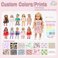 Robe d'été personnalisée sans manches pour poupée de 18 pouces avec imprimé LOVE, vente en gros, OEM personnalisé