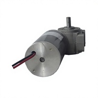 Moteur à engrenages à aimant permanent brossé 63WJS 12V/24V/48V DC 100W à couple élevé avec montage à bride pour appareils électroménagers, volets roulants et bateaux