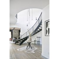 ACE Modern Villa Interior Acier Arc Marbre Marches Escaliers incurvés Design Intérieur Avec Garde-corps En Verre