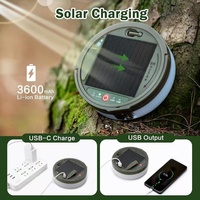 Guirlande Lumineuse Solaire Enroulable pour Camping, Rechargeable USB, Étanche, Multi-Modes, Portable pour Tente, Camping-car, Jardin, Festival, Décoration Extérieure