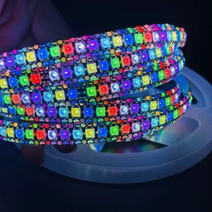 WS2812 DC5V Leds/m بكسل مستقل معالجة قابلة للبرمجة بألوان كاملة تتبع تدفق ملهى ليلي بار ضوء زخرفي - Product Image 2