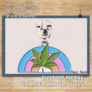 Custom Designer Zinc Alloy Nickel-Free Non-Lock Zipper Pulls logo #5 Head Slider Enamel Zipper Puller Tags for Clothing - Product Image 2