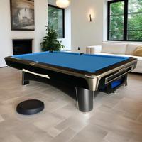 Table de billard américaine en bois massif de 8 pieds sur 9 pieds avec plateau en ardoise et coussinets en caoutchouc pour club, bar, salle de jeux à domicile