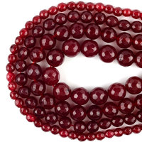 Perles en pierre naturelle AsVrai U, rubis facettés, calcédoine, jades, entretoises pour la fabrication de bijoux, bracelets et colliers faits main, 4-12mm, 15.5 pouces