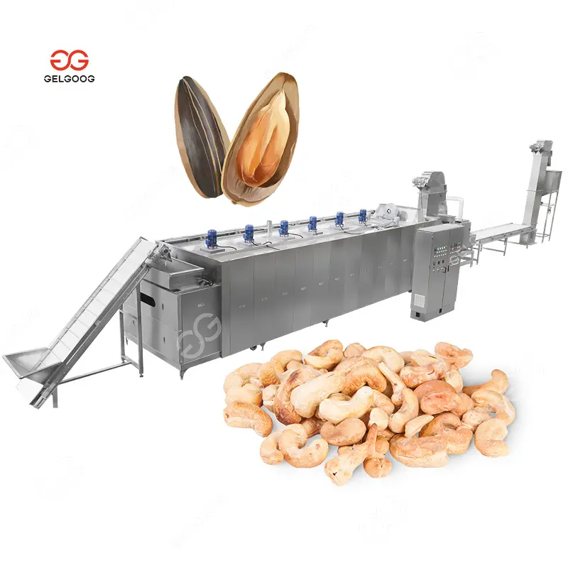 Sunflower Seed Roaster Cashew Nuts Roasting Line Cocoa Bean Peanut Wet Peeling and Roasted Line