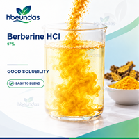 Poudre de berbérine HCl HBEUNDAS 97% de qualité alimentaire, ingrédient d'extrait végétal en gros pour marque privée OEM