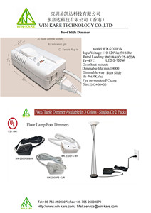 <span class=keywords><strong>Variateur</strong></span> de lumière à pédale 110V-120V 300W Noir/Blanc/Transparent pour luminaires - Product Image 5