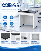 Meubles de laboratoire, banc de pesage de laboratoire avec plan de travail à isolation vibratoire pour balance analytique
