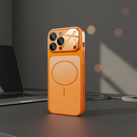 Nouvelle Arrivée Coque de Téléphone Mobile Officielle de Haute Qualité Luxe Magnétique Antichoc Protection d'Objectif Charge Sans Fil PC+Verre AG