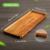 Plateau de service rectangulaire en bois d'acacia naturel, style américain, durable, écologique, non toxique, gravé, fabriqué directement par COSEN