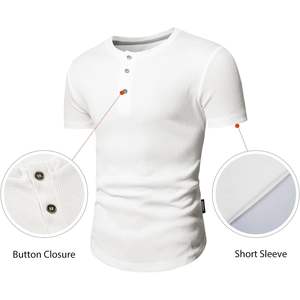Camisetas deportivas personalizadas para hombre, camisetas Henley con cuello redondo y botones delanteros de palangre - Product Image 5
