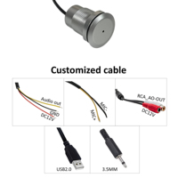 Microphone Métallique Haute Sensibilité Anti-Bruit Étanche IP67 Dispositif de Capture Audio pour Surveillance Extérieure CCTV