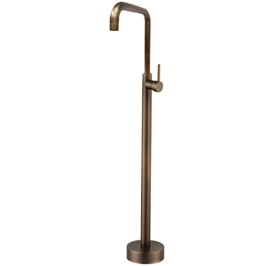 Robinet de baignoire sur pied pour eau froide, cylindrique, vertical latéral, pour colonne de baignoire en bois, avec douchette murale en laiton - Product Image 4