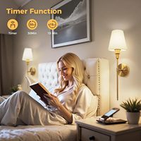 Applique murale LED en fer dimmable avec ampoule RGB, télécommande, amovible et sans câblage pour salon, chambre ou grenier