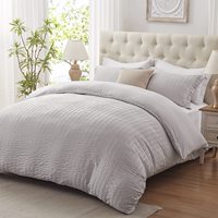 Seersucker personnalisé nouveaux designs coton polyester housse de couette personnalisée drap plat drap-housse avec taie d'oreiller