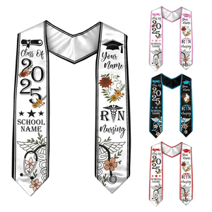 Scollo a stola con testo di classe stampato con <span class=keywords><strong>Design</strong></span> di <span class=keywords><strong>laurea</strong></span> personalizzato per scuola infermieristica ha rubato il nastro di raso scialle - Product Image 1