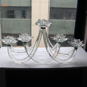 Crystal <strong>Lotus</strong> European Light Luxury <strong>Candle</strong> <strong>Holder</strong> Three Head Wedding <strong>Candle</strong> <strong>Holder</strong> for Home Decoration - Product Image 1
