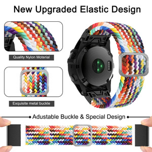Bracelet élastique réglable en nylon QuickFit 22mm 26mm pour montre Garmin Fenix 7X Pro <span class=keywords><strong>Epix</strong></span> <span class=keywords><strong>Gen</strong></span> 2 instinct 2X Solar Forerunner 965 - Product Image 3