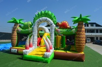 Château gonflable dinosaure 6x5m pour parc d'attractions, en PVC, capacité maximale 2 personnes, pour événements extérieurs et fêtes d'enfants