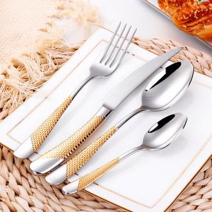 Luxury PVD Mirror Gold Royal Style Stainless Steel Cutlery Set with Case 24pcs Back to School - Product Image 2